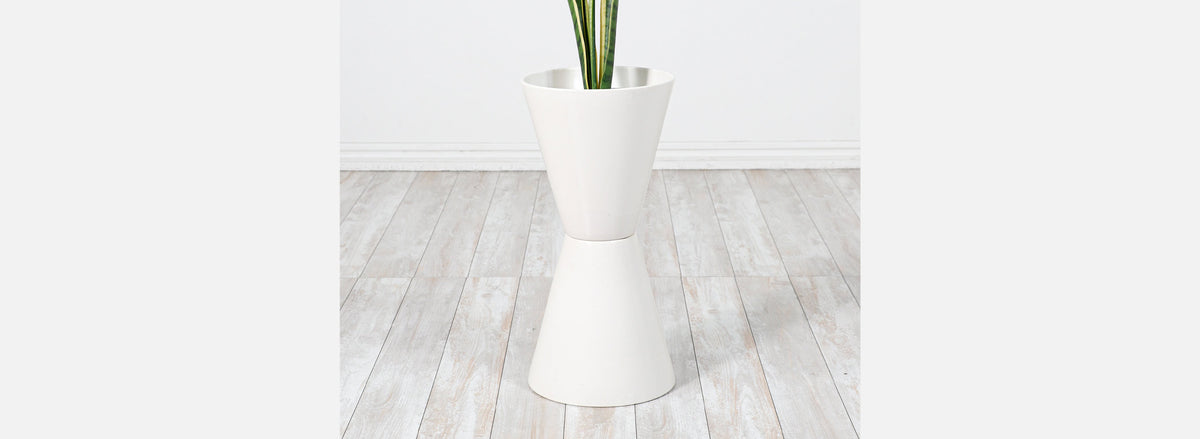 Mid-Century Modern Architectural Double Cone Planter by Bauer