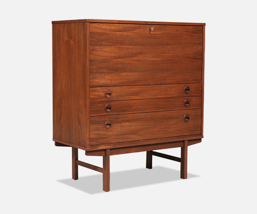 Yngve Ekström Walnut Drop-Leaf Writing Desk for Dux