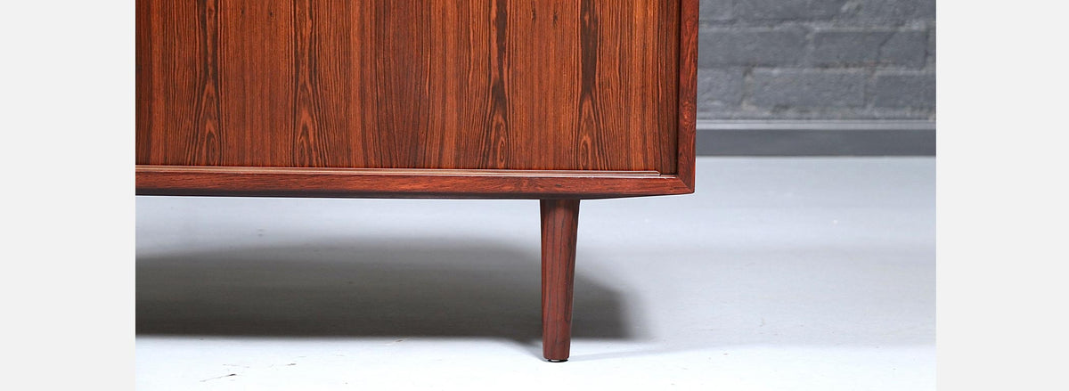 Danish Modern Rosewood Credenza w/ Sliding Doors by Carlo Jensen