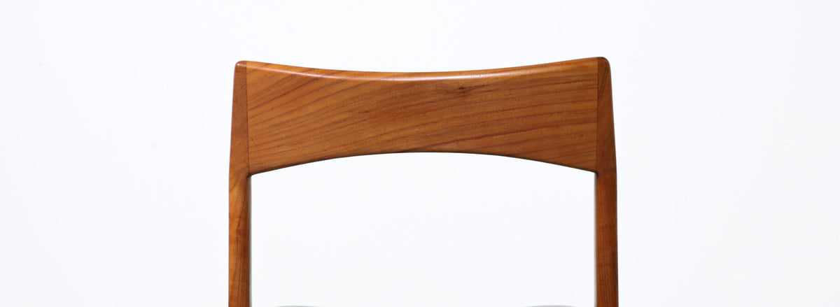 Henning Kjærnulf Teak & Leather Dining Chairs for Vejle Møbler