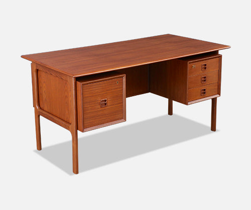 Erik Brouer Executive Desk with Bookcase for Brouer Møbelfabrik