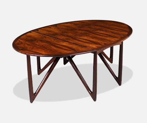 Niels Koefoed Sculpted Rosewood Dining Table for Koefoeds Møbelfabrik