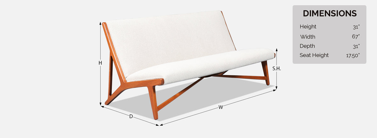 Early Hans J. Wegner JH-555 Sofa for Johannes Hansen