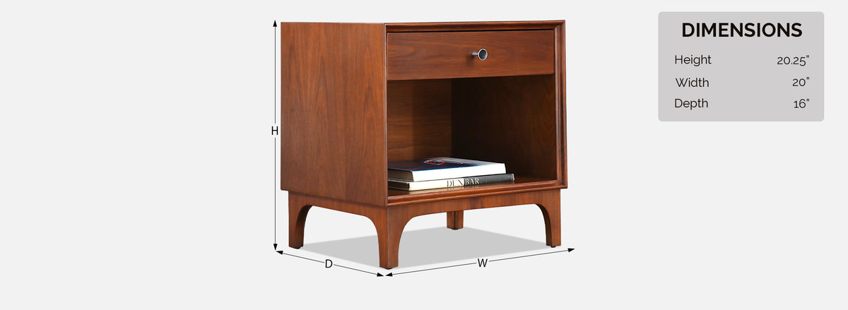 Richard Thompson Walnut Night Stand for Glenn of California
