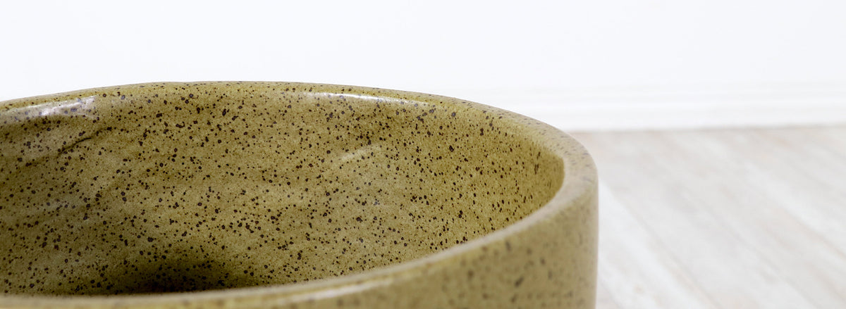 California Modern Pro Artisan Olive Green Stoneware Planter by David Cressey