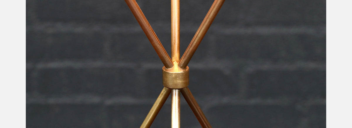 T.H. Robsjohn-Gibbings Model-170 Brass Tripod Table Lamp for Hansen