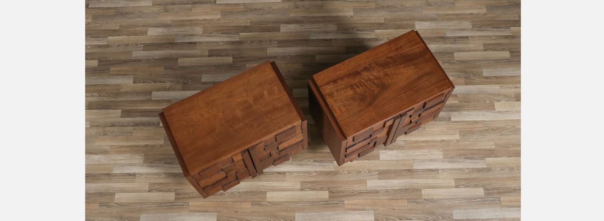 Mid-Century Brutalist "Staccato" Night Stands by Lane