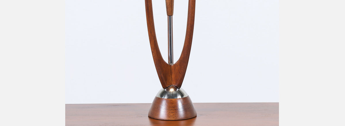 John Keal Sculpted Trident-Style Table Lamp for Modeline