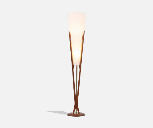 John Keal Sculpted Trident-Style Floor Lamp for Modeline