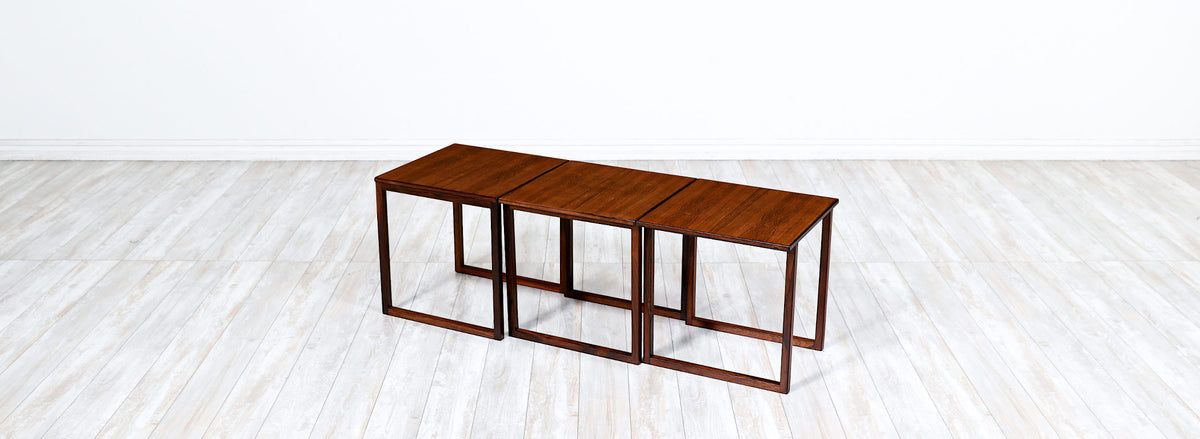 Kai Kristiansen Model-33 Rosewood Interlocking Cube Nesting Tables
