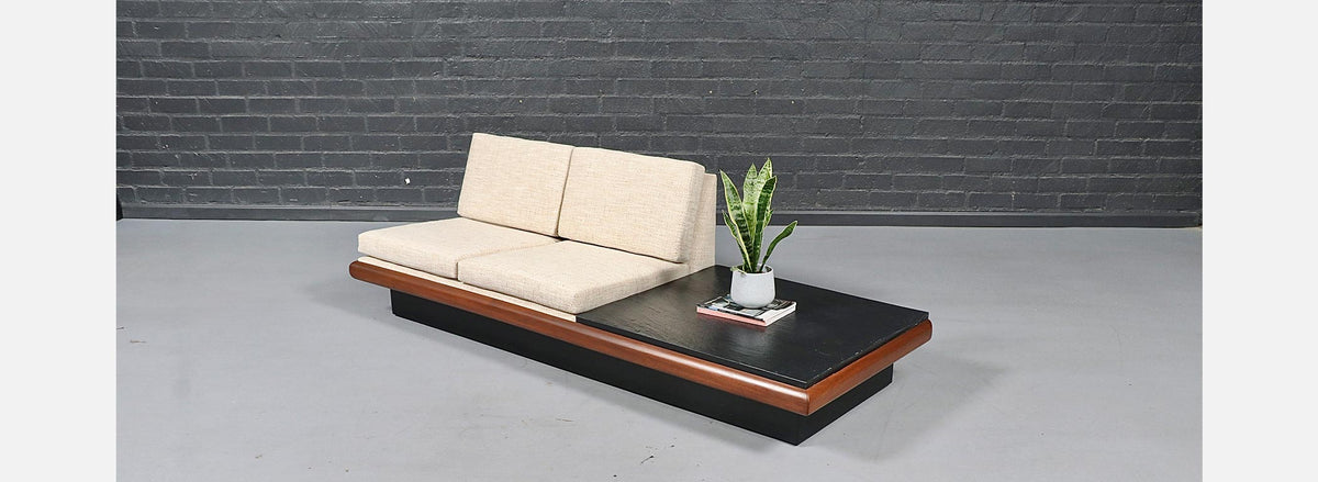 Adrian Pearsall Platform Sofa w/ Slate Stone Side Table for Craft Associates