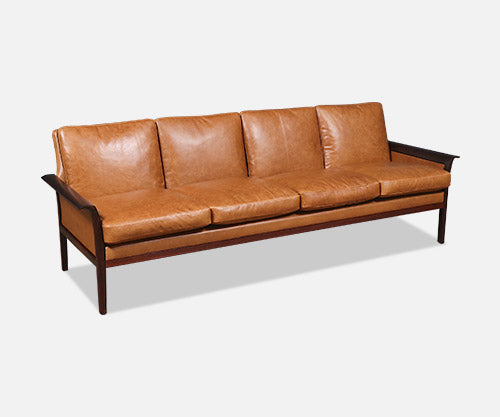 Fredrik Kayser Model-934 Rosewood & Leather Sofa