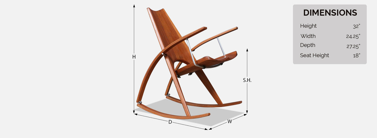 Californian Studio Modern Teak Rocking Chair by Leon Meyer