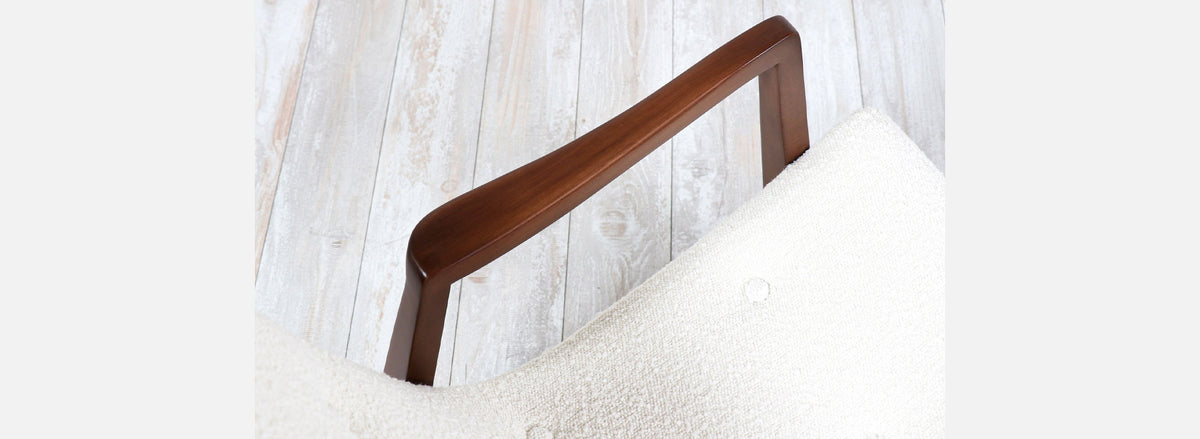 Milo Baughman Sculpted "Scoop" Lounge Chair with Boucle Wool for James Inc