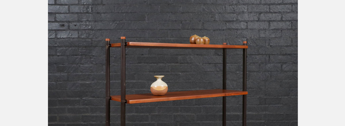 Danish Modern Tambour-Door Bookshelf by Lyby Mobler 