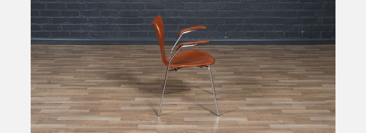 Arne Jacobsen Series-7 Teak Desk Chair for Fritz Hansen