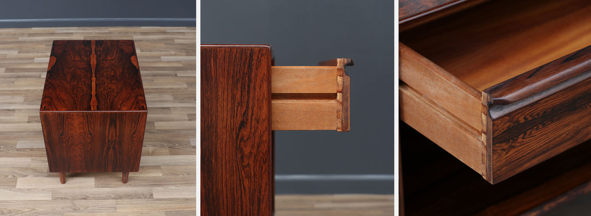 Mid-Century Rosewood Night Stands with Bookcase by Westnofa
