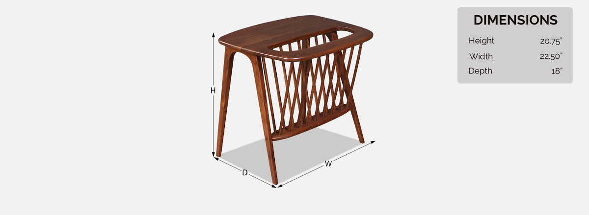 Arthur Umanoff Spindle End Table w/ Magazine Shelf