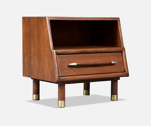 Californian Modern Night Stand w/ Bookcase by John Keal for Brown Saltman