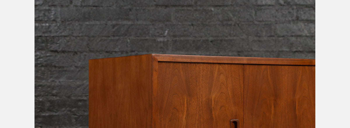 Carlo Jensen Bi-Folding Door Walnut Credenza for Hundevad & Co.