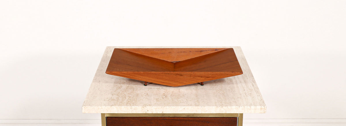 Scandinavian Modern Sculpted Teak Tray by Sowe Konst Sovestad
