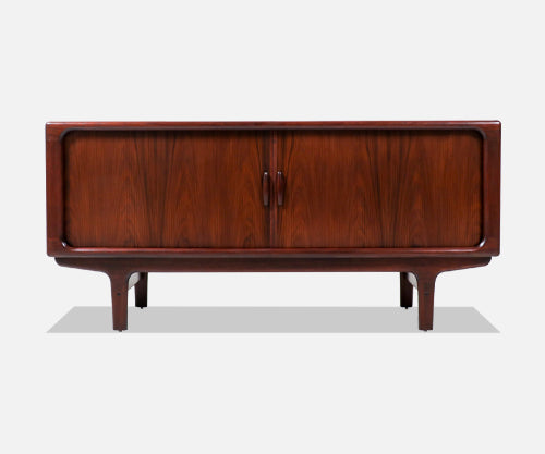 Danish Modern Rosewood Tambour-Door Credenza by Dyrlund