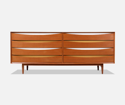 Arne Vodder "Triennale" Teak Dresser with Color Bowtie Drawers for Sibast Møbler