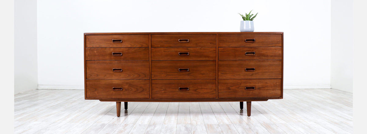Jack Cartwright Walnut 12-Drawer Dresser for Founders Co.