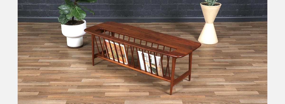 Arthur Umanoff Spindle Coffee Table w/ Magazine Shelf