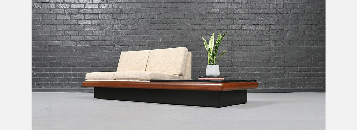 Adrian Pearsall Platform Sofa w/ Slate Stone Side Table for Craft Associates