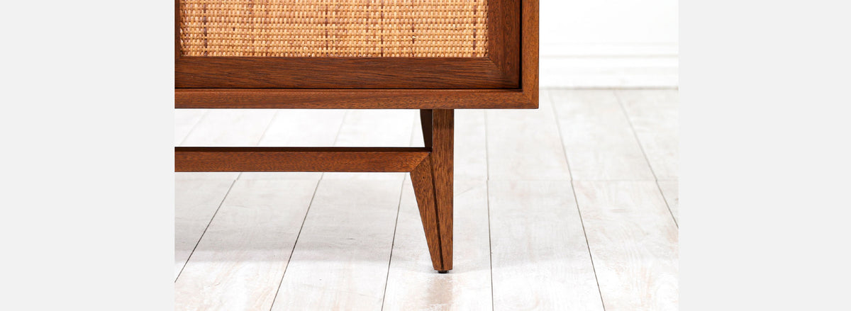 John Keal Cabinet with Cane Doors for Brown Saltman
