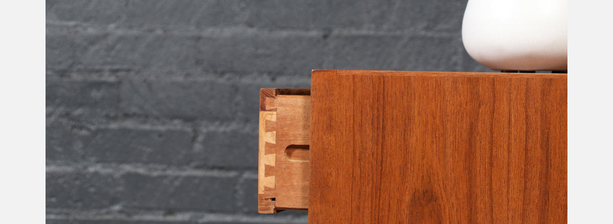 Danish Modern Teak Night Stand w/ Bookcase by Dyrlund