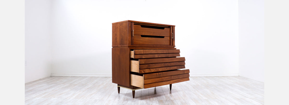 Merton L. Gershun Tambour-Door Chest of Drawers by American of Martinsville