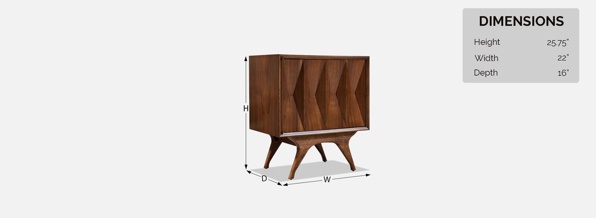 Albert Parvin Diamond Door Night Stands for American of Martinsville
