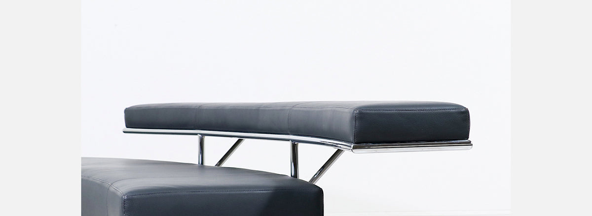 Eileen Gray "Monte Carlo" Leather & Chrome Sofa