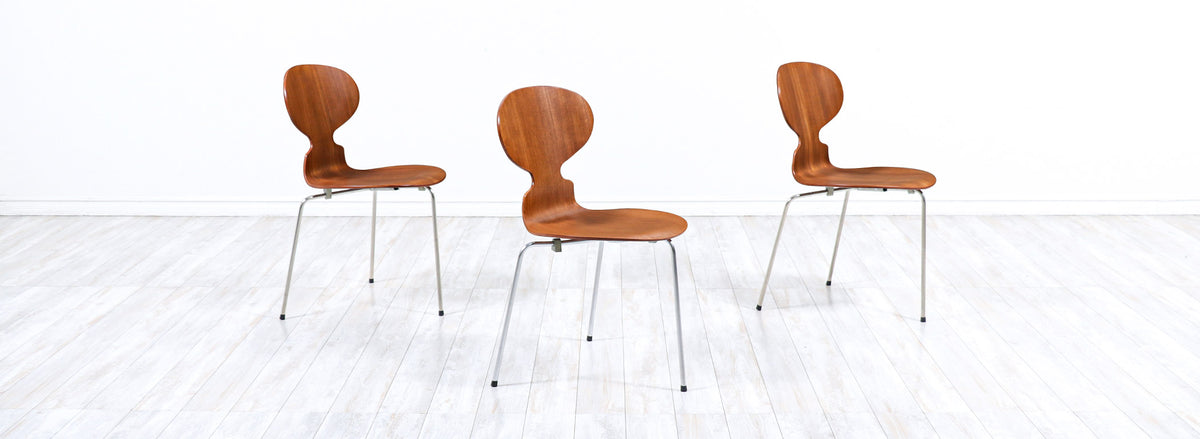 Arne Jacobsen "Ant" Model-3100 Teak Chairs for Fritz Hansen