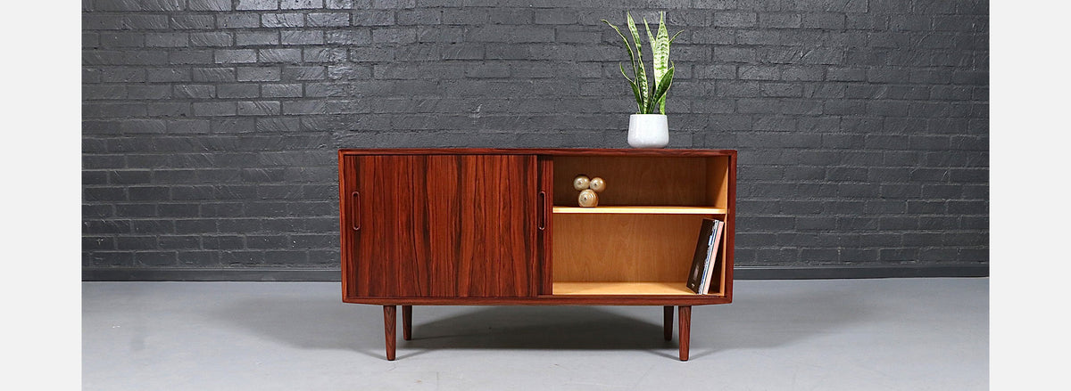 Carlo Jensen Rosewood Credenza w/ Sliding Doors for Hundevad & Co.