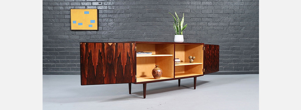 Danish Modern Brazilian Rosewood Credenza by Carlo Jensen 