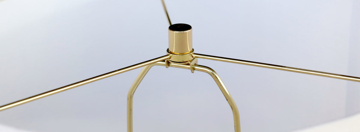 Mid-Century Modern Sculpted Wood & Brass Table Lamp by Lighthouse Co.
