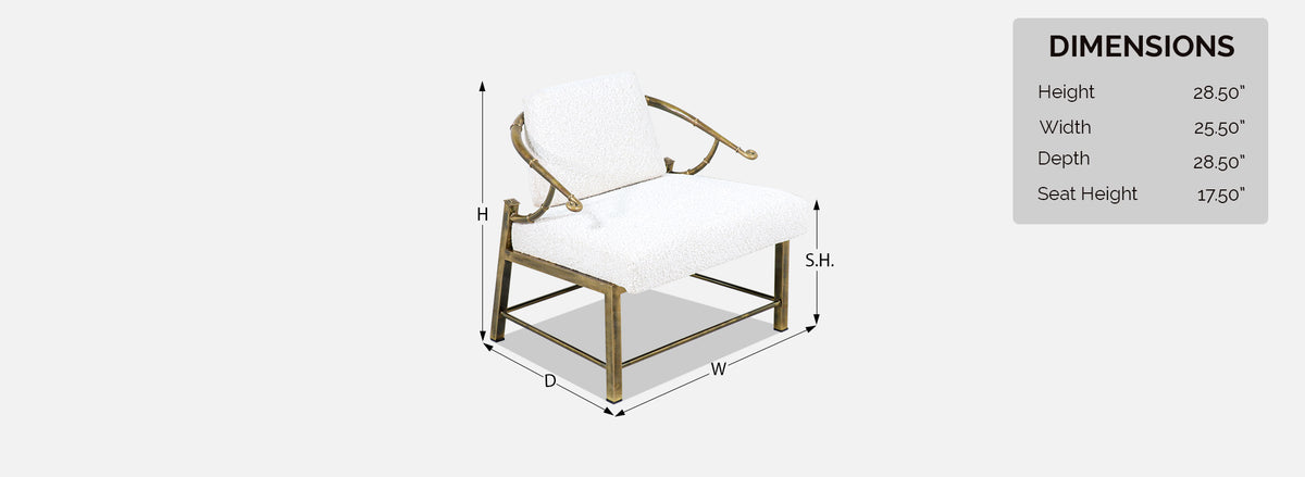 Mid-Century Modern Brass Accent Lounge Chair by Weiman / Warren Lloyd