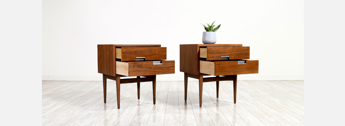 American of Martinsville Night Stands with Steel Accents