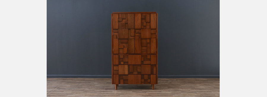 Mid-Century Brutalist "Staccato" Highboy Dresser by Lane