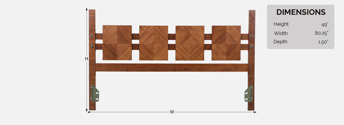 Mid-Century Modern "Stacatto" CA-King Geometric Headboard by Lane Furniture