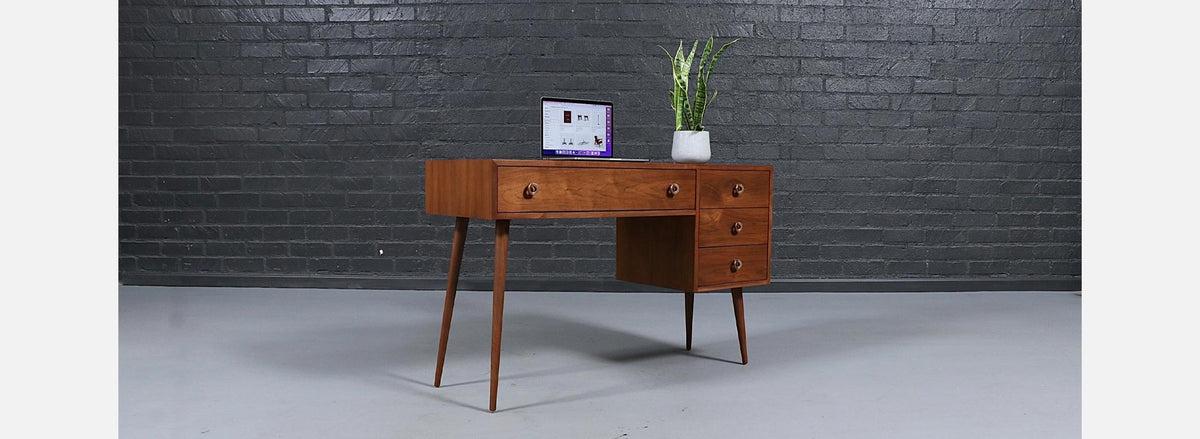 Greta M. Grossman Walnut Writing Desk for Glenn of California