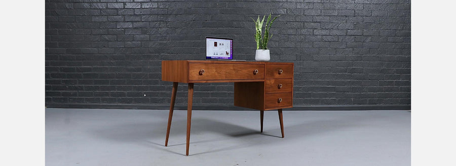 Greta M. Grossman Walnut Writing Desk for Glenn of California