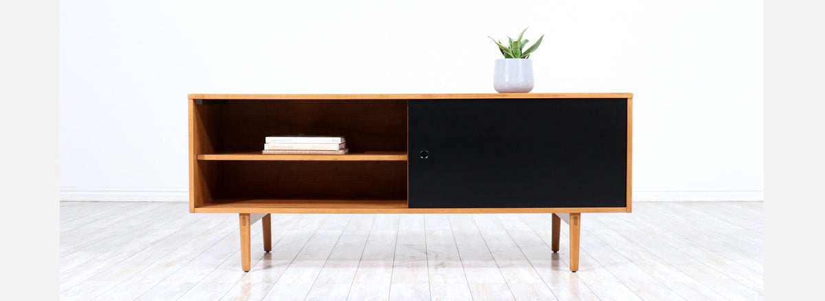 Paul McCobb "Planner Group" Credenza with Black Doors for Winchendon Furniture Co.