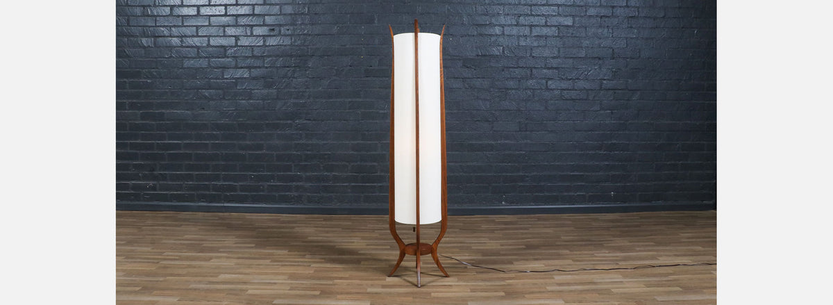 Mid-Century Modern Sculpted Floor Lamp by Roller Lamp Co.
