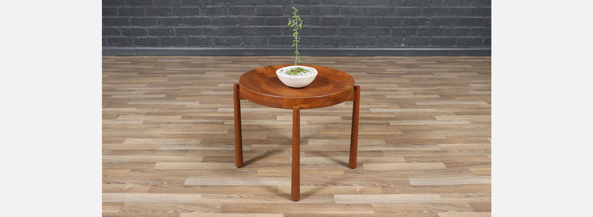 Mid-Century Swedish Modern Reversible Tray Top Side Table by Dux