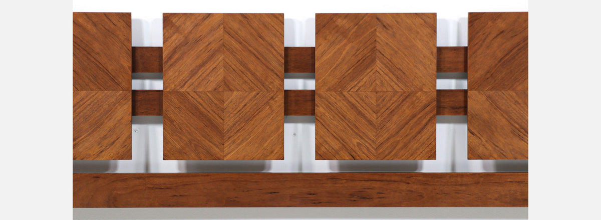 Mid-Century Modern "Stacatto" CA-King Geometric Headboard by Lane Furniture