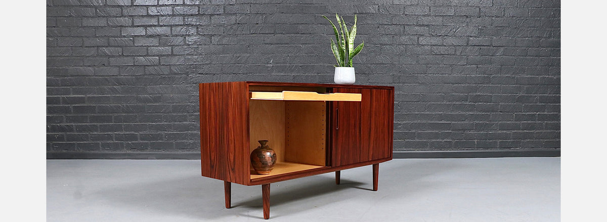 Carlo Jensen Rosewood Credenza w/ Sliding Doors for Hundevad & Co.